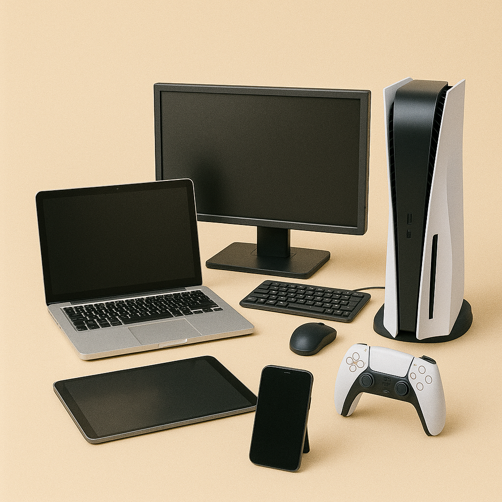 PCs, laptops, mobiles and consoles